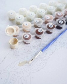 Maľovanie podľa čísiel romantický západ slnka na pláži