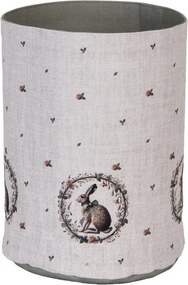Bavlnený košík na pečivo so zajacom Natural Linen Easter - Ø 15*16 cm