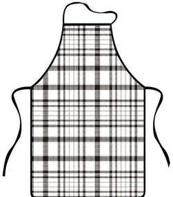 Kuchynská zástera CHECKS, bielo-čierna