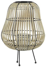 Drevený lampáš na sviečku 44 cm prírodný BERKNER Beliani
