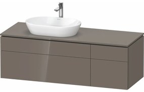 DURAVIT L-Cube závesná skrinka pod umývadlo na dosku (umývadlo vľavo), 4 zásuvky, 1420 x 550 x 482 mm, Flanel šedá vysoký lesk, LC4877089890000