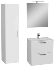Kúpeľňová zostava s umývadlom 60 cm vrátane umývadlovej batérie, vtoku a sifónu VitrA Mia biela KSETMIA60B