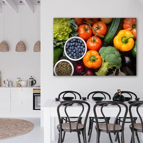 Obraz na plátně, Čerstvá zelenina a ovoce - 120x80 cm