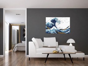 Obraz - Japonská kresba, vlny (90x60 cm)