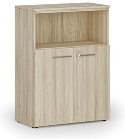 Kombinovaná kancelárska skriňa PRIMO WOOD, 800 x 420 x 1087 mm, dub prírodný