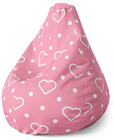 Sablio Sedací vak Pear Srdce a bodky - 70 x 95 x 15 cm