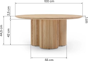 Okrúhly konferenčný stolík Vesby 100 cm dub prírodný/jaseň