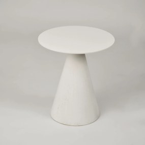 Odkladací stolík Florence 40 cm z masívu biely