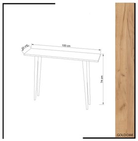 Konzolový stolík DESIDERO 74x100 cm hnedý