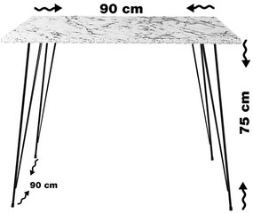Jedálenský stôl SANDALF 75x90 cm biela/čierna