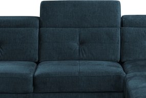 Rohová sedacia súprava Sergio, námornícka modrá látka, pravý roh