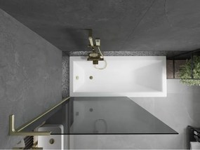 Mexen Next L, 1-krídlová vaňová zástena 100 x 150 cm, 6mm šedé sklo, zlatý matný profil, 895-100-000-03-40-55