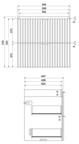 Cersanit Tirso, závesná skrinka pod umývadlo 594x447x572 mm, biela matná, S1015-007
