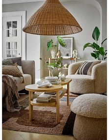 Béžový taburet z textílie buklé Bocca – Bloomingville