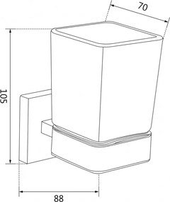 Mexen príslušenstvo, Vox držiak na kefku, chrómová, 707038-00