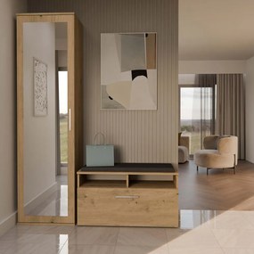 Šatníková skriňa Dialogos 1 (dub artisan) (so zrkadlom). Akcia -19%. Vlastná spoľahlivá doprava až k Vám domov. 1132540