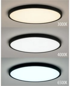 LED stropné svietidlo LED/32W/230V 3000/4000/6500K pr. 40 cm čierna
