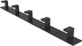 Nástenný vešiak s piatimi háčikmi čierny