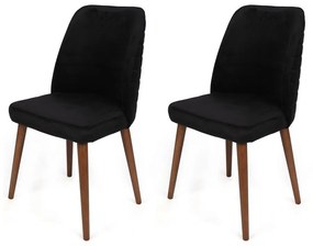 Súprava jedálenských stoličiek Tutku Black and Walnut, 2 ks