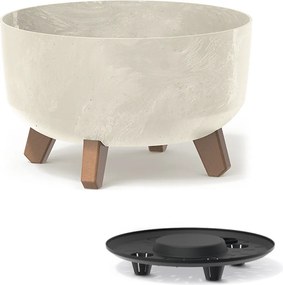 Plastový kvetináč na nožičkách DGRL300LE 28,5 cm - krémová