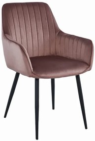 Set dvoch jedálenských stoličiek SOLDEN zamatové ružové (čierne nohy)