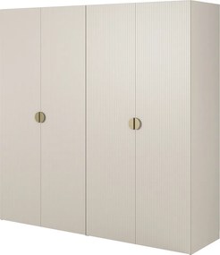 Šatníková skriňa Moonie V (sivobéžová biela)
