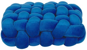 Zamatový uzlový vankúš 30 x 30 cm modrý SIRALI Beliani
