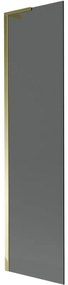 Mexen Next L, 1-krídlová vaňová zástena 50 x 150 cm, 6mm šedé sklo, zlatý lesklý profil, 895-050-000-03-40-50