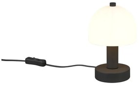 Čierno-biela stolová lampa so skleneným tienidlom (výška 19 cm) Glenn – Reality