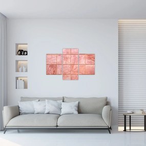 Obraz - Ružové, mramorované dlaždice (90x60 cm)