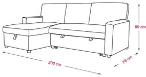 Rozkladacia rohová súprava Catini FREYA s úložným priestorom