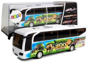 LEAN TOYS Autobus 22 cm s africkým motívom - biely