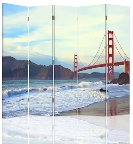 Gario Paraván Golden Gate Bridge Rozmery: 180 x 170 cm, Prevedenie: Otočný paraván 360°