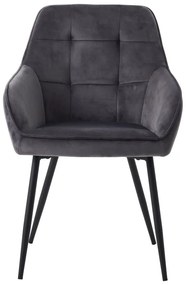 Sivé čalúnené jedálenské kreslá v súprave s podrúčkami 2 ks Nolan Square – Unique Furniture