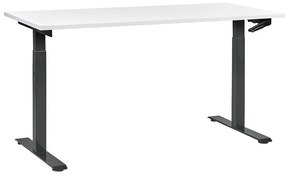 Manuálne nastaviteľný písací stôl 160 x 72 cm biela/čierna DESTINES Beliani
