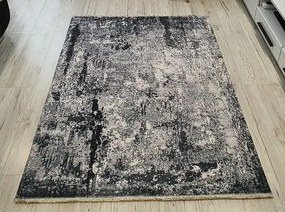 Moderný koberec s abstraktným vzorom Banco 1088-GREY sivo-hnedý Rozmer: 60x110 cm