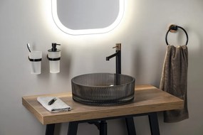 Sapho Sapho, LARISSA pohár, mliečne sklo, čierna/zlatá matná, WS004BG