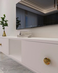 TV stolík/skrinka Zulia 1 (biela). Akcia -19%. Vlastná spoľahlivá doprava až k Vám domov. 1144962