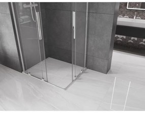 Mexen Velar L Duo, sprchový kút s posuvnými dverami 90 x 80 cm, 8mm číre sklo, chrómová, 871-090-080-02-03-01