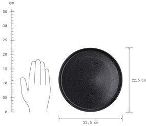 Butlers CASA NOVA Raňajkový tanier 22,5 cm - čierna