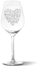 Sablio Pohár na víno Moje srdce bije iba pre Teba: 49 cl