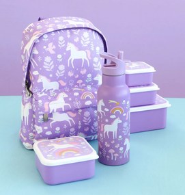 A Little Lovely Company - antikorová fľaša na pitie, 500 ml - jednorožce a dúha