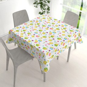 Biante Bavlnený štvorcový obrus Sandra SA-074 Žlté kuriatka 80x80 cm