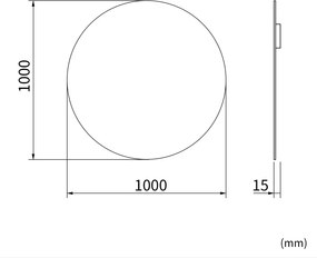 Erga Round, okrúhle zrkadlo 100cm, ERG-V01-ROUND-1010-CL