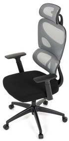 Kancelárska ergonomická stolička GRANT — sieť, látka, čierna / sivá