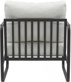 Design-Shop Kreslo Manea - koženka / kov - Biela