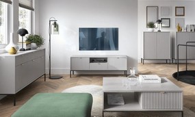 TV skrinka CORA šedá + zlatá