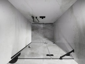 Mexen, Mexen Lunar pravé otočné sprchové dvere 125 cm, transparentné, pištoľový kov - 834-125-000-95-00-P