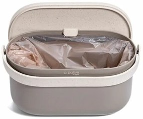 Plastia Nádoba na bioodpad s rámčekom a vreckami, taupe s kávovou sedlinou, 3,1 l
