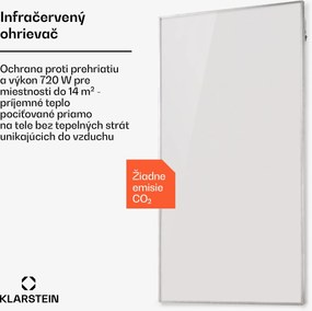 Klarstein Wonderwall 720 Smart, infračervený ohrievač, 120 x 60 cm, 720 W, týždenný časovač, IP24, biely